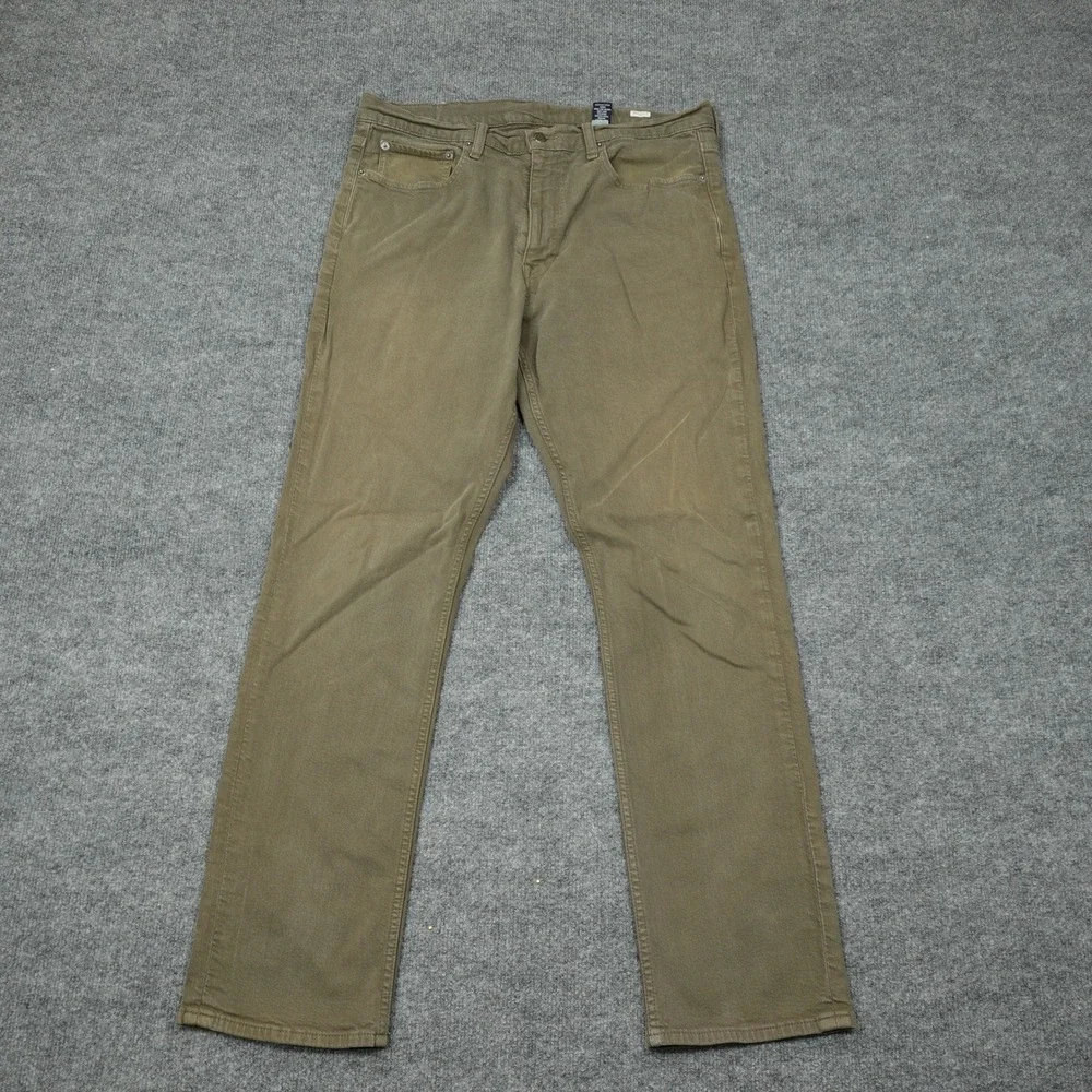 Cremieux Jeans Mens 36x32 Olive Green Straight Fit Stretch Cotton Casual Pants